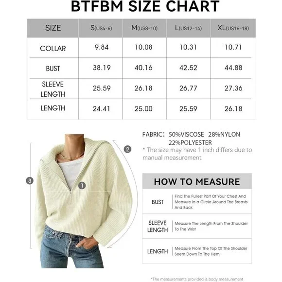 Women’s Casual Long Sleeve Half Zip Pullover Sweaters Solid V Neck Jumper Top - Picture 6 of 7